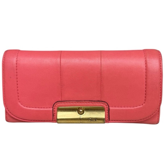 Coach Handbags - Coach Kristin Leather Wallet Coral Pink